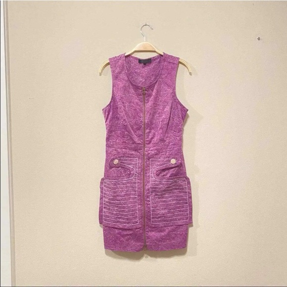 $485. Kelly Wearstler Purple Mineral wash Gena mini 👗“Vintage” Dress size 08 - Picture 10 of 14